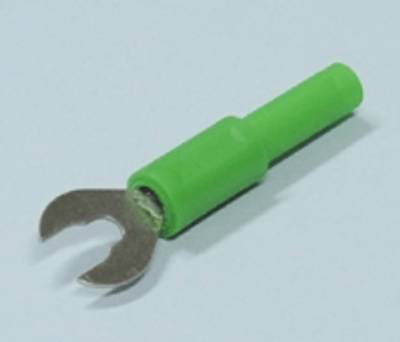 Haarukkaliitin 4mm banaaniliittimelle 4mm/6mm vihreä