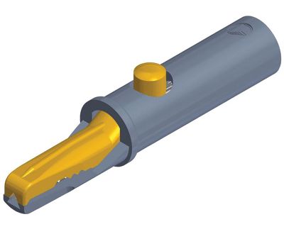 Hauenleukaliitin 4mm banaaniliittimelle keltainen (930126-103)