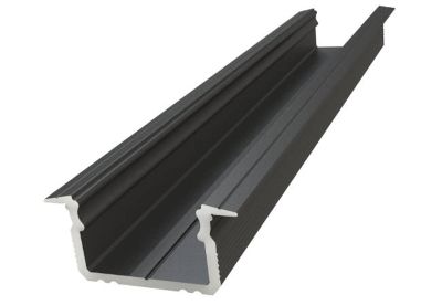 Alumiinikisko LED-valonauhoille 12mm musta 1m