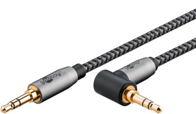 Audioliitäntäkaapeli 2x3,5mm stereoplugi kullattu 0,5m
