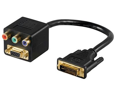 DVI/VGA+RGB -jakaja DVI-IN / VGA+RGB-OUT musta 0,2m * DVI/VGA+RGB -jakaja DVI-IN / VGA+RGB-OUT musta 0,2m *
