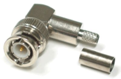 BNC-pistoke, kulma, puristettava, RG-59U