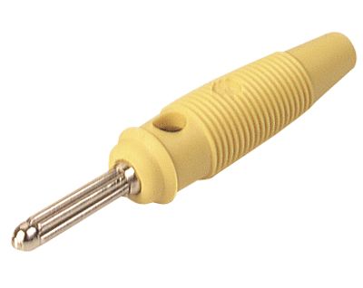 Banaanipistoke 4mm ruuviliitäntä 16A 60Vdc keltainen (930726-103)