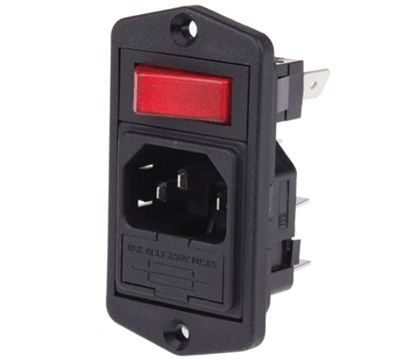 Liitinpaneeli sulakepesällä/1-napainen kytkin merkkivalolla