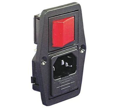 Liitinpaneeli sulakepesällä/2-napainen kytkin merkkivalolla