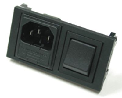 Liitinpaneeli sulakepesällä, 2-napainen kytkin