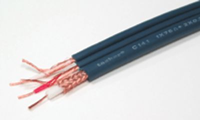 Audio-/videokaapeli 75ohm + 2x0,22mm² sininen *