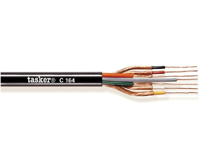 Audio-/videokaapeli 2 x video/4 x audio/ 1x0,15mm² musta *