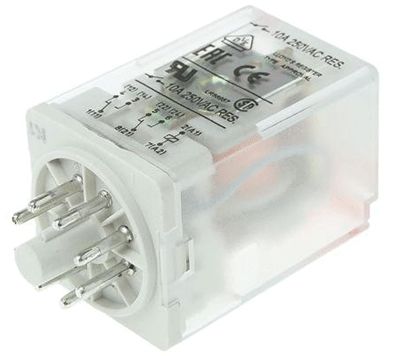 Pistokantarele, 2-vaihtokosketinta, 12Vdc 10A