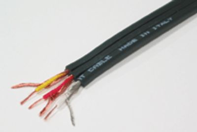 Audio-/videokaapeli 75ohm + 2x0,14mm² musta *