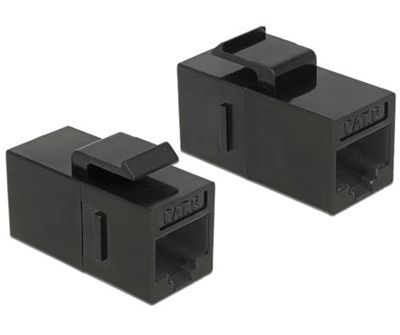Modular-jatkoliitin paneeliasennukseen 8/8-nap. (RJ45) Cat6 UTP musta