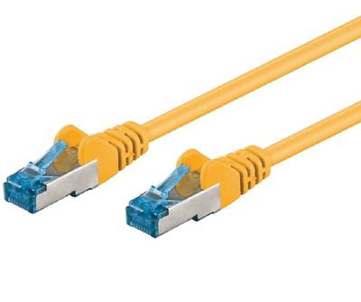 Cat6a-liitäntäkaapeli suojattu (S/FTP) keltainen 10m Cat6a-liitäntäkaapeli suojattu (S/FTP) keltainen 10m
