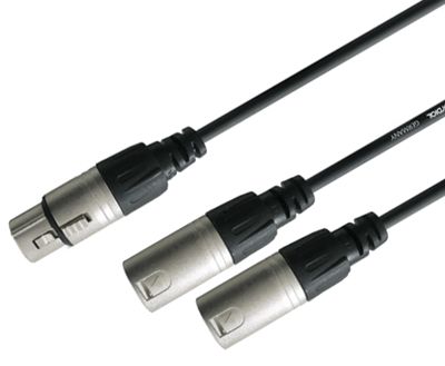 Audioliitäntäkaapeli 3-nap. XLR-naaras/2 x XLR-uros musta 0,3m
