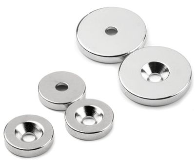 Kestomagneetti kiinnitysreiällä Neodymium N35 12x4mm