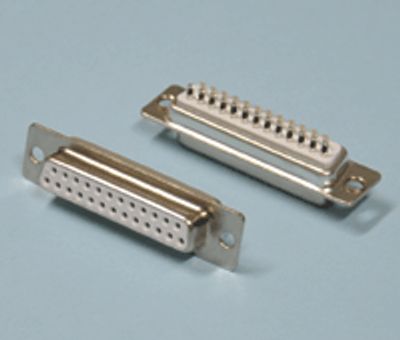 D-liitin juotettava 25-nap. naaras