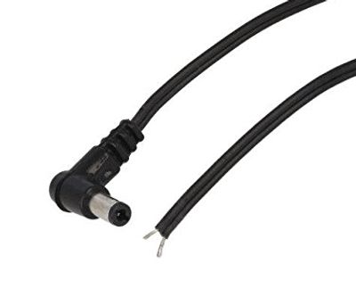 DC-liitäntäkaapeli kulma 0,7mm/2,35mm musta 1,5m