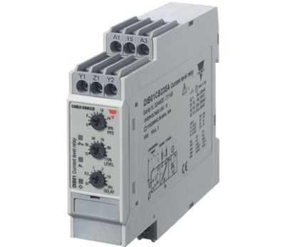 Virranvalvontarele DIN-kiskoon 24-48Vac/dc 0,1-5A yli-/alivirta