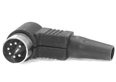 DIN-pistoke kulma 7-nap. uros musta