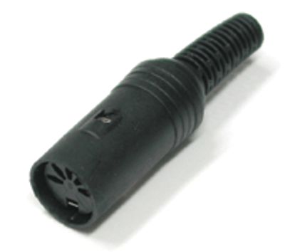 DIN-jatkopistoke, 5-nap. 45° musta