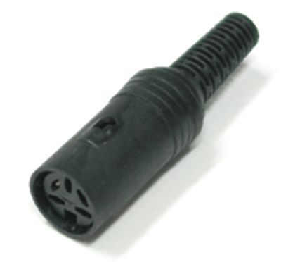 DIN-jatkopistoke, 5-nap. 60° musta