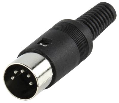 DIN-pistoke 5-nap. uros 45° musta DIN-pistoke 5-nap. uros 45° musta