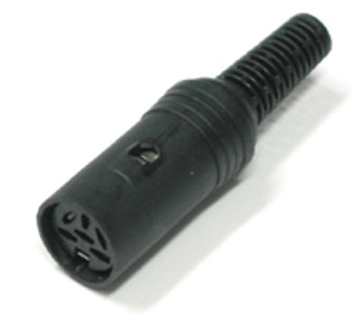 DIN-jatkopistoke, 6-nap. musta