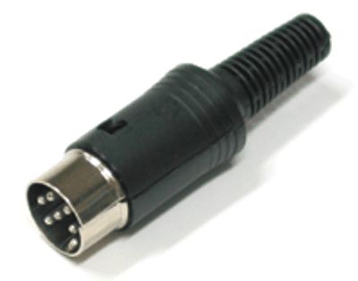 DIN-pistoke, 6-nap. musta DIN-pistoke, 6-nap. musta