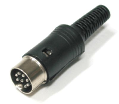 DIN-pistoke, 8-nap. musta DIN-pistoke, 8-nap. musta