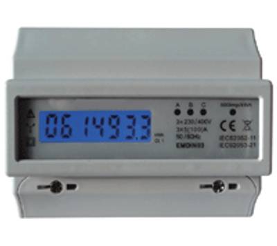 Energiankulutusmittari DIN-kiskoon 3-vaihe 10A/100A 230Vac