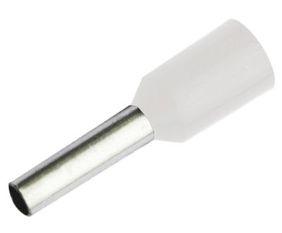 Eristetty pääteholkki 0,75mm²/8mm valkoinen 500kpl/pkk