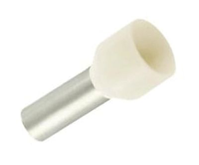 Eristetty pääteholkki 10mm²/12mm norsunluu 100kpl/pkk