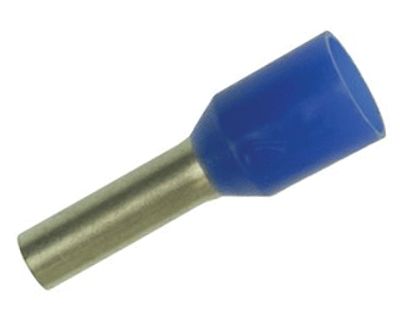 Eristetty pääteholkki 2,5mm²/8mm sininen 100kpl/pkk