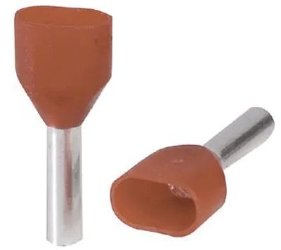 Eristetty pääteholkki 2x1,0mm²/10mm punainen 200kpl/pkk