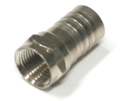 F-pistoke, puristettava, RG-6U/CT100/TELLU13