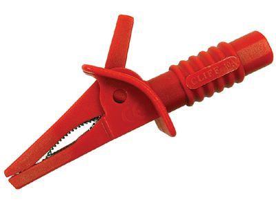 Hauenleukaliitin 4mm turvabanaaniliittimelle Cat II 1000V punainen (FCR7941)