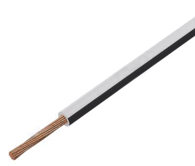 Kytkentäjohto 60Vdc 0,35mm² valkoinen/musta 100m/rll