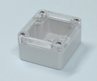 Muovikotelo 64x58x35mm harmaa/kirkas kansi IP65