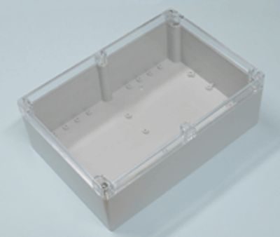 Muovikotelo 265x185x95mm harmaa/kirkas kansi IP65