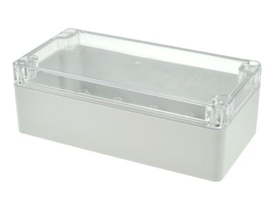 Muovikotelo 160x80x55mm harmaa/kirkas kansi IP65