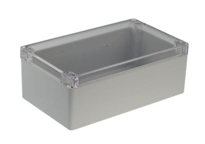 Muovikotelo 200x120x75mm harmaa/kirkas kansi IP65