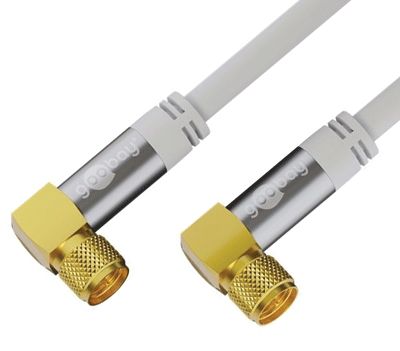 F-liitäntäkaapeli kulmamalli 75ohm kullattu valkoinen 10m