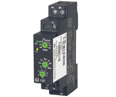 Monitoiminen aikarele DIN-kiskoon 12-240Vac/dc