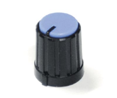 Laitenuppi muovi 6mm/13,3mm musta/sininen