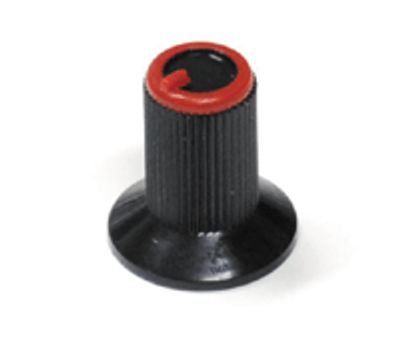 Laitenuppi muovi 6mm/17,8mm musta/punainen