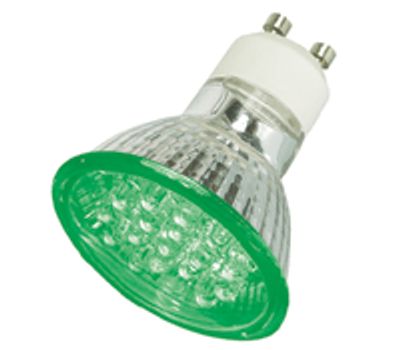 LED-lamppu GU10 230Vac 1,2W vihreä *