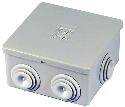 Asennuskotelo läpivienneillä IP44 80x80x40mm harmaa