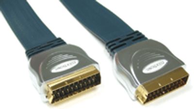 SCART-liitäntäkaapeli, kullattu, kaikki kytketty 10m