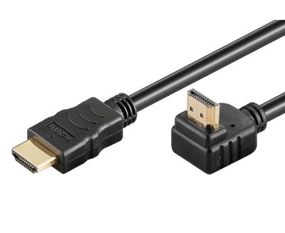 HDMI-liitäntäkaapeli Full-HD Ethernet/3D kulma/90° musta 2m *