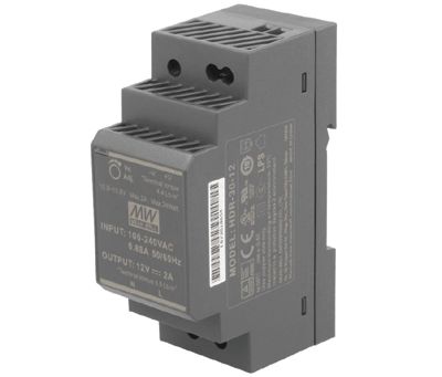 Hakkuriteholähde DIN-kiskoon 12Vdc 2A 24W (HDR-30-12)