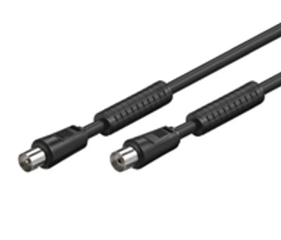 IEC-antennijohto häiriönpoistoferriiteillä 2,5m musta